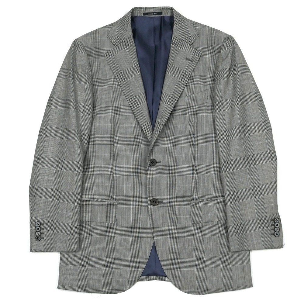 Suitsupply Lazio 38S Grey Glen Plaid Fine Wool Blazer Vitale Barberis Canonico